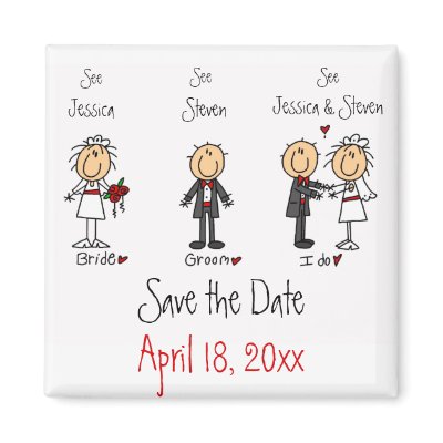 Whimsical Fun Save the Date Fridge Magnets