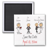 Whimsical Fun Save the Date Fridge Magnets