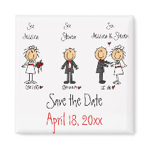 Whimsical Fun Save the Date Fridge Magnets