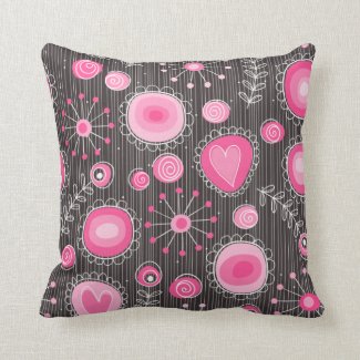 Whimsical Garden in Pink Pillow