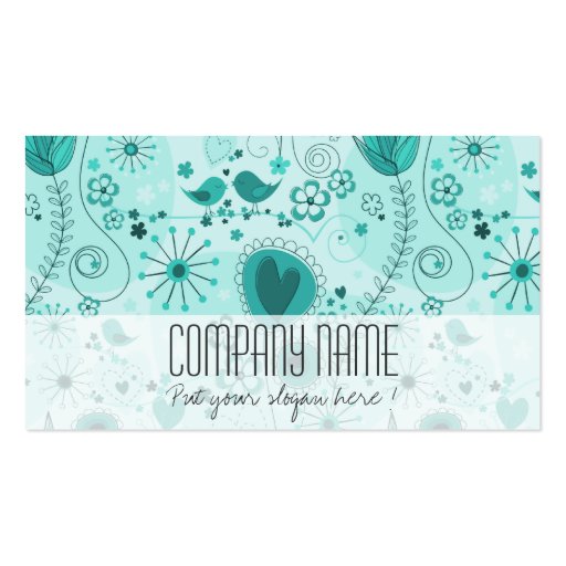 Whimsical Garden in Turquoise Business Card
