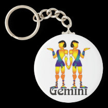 Whimsical Gemini Keychain keychains