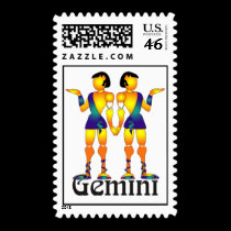 Whimsical Gemini Postage Stamps stamps