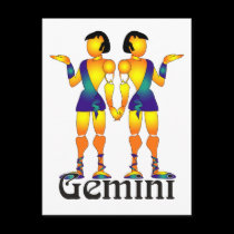 Whimsical Gemini Postcards postcards