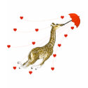 Whimsical Giraffe Red Hearts T-shirts