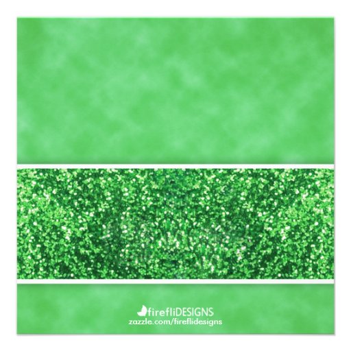Whimsical Glitter Grad Announcement - Green