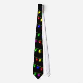 Glowing Christmas Lights Festive and Fun Necktie for Men