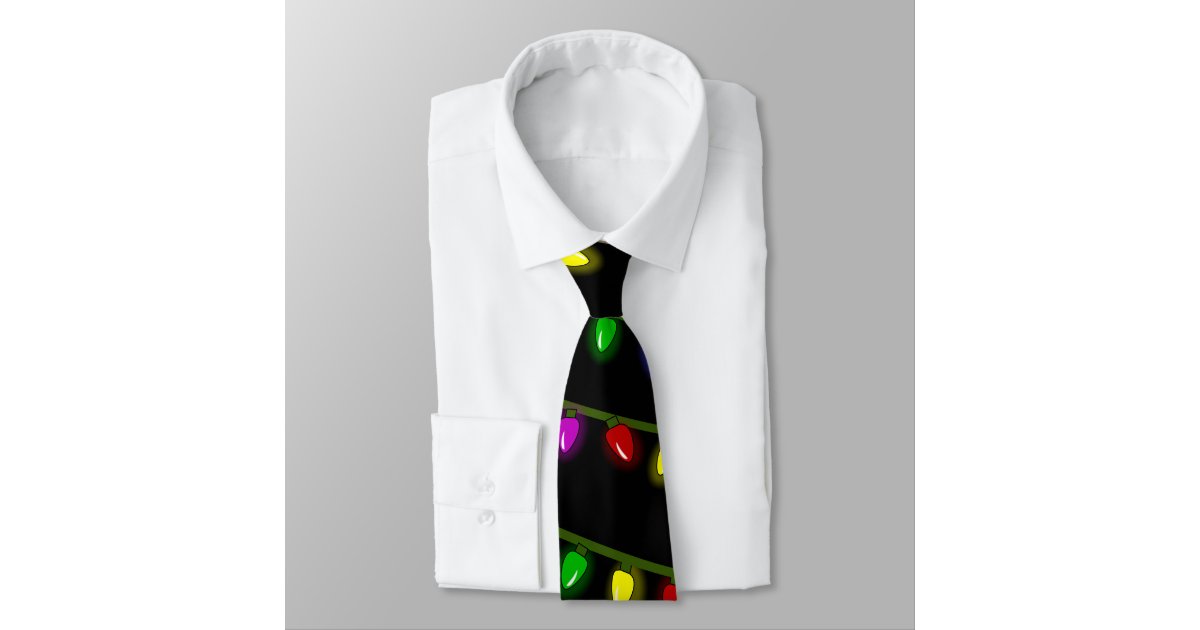 Whimsical Glowing Christmas Lights Tie Zazzle