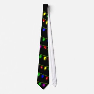 Whimsical Glowing Christmas Lights Tie