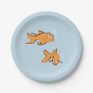 Whimsical Goldfish 7 Inch Paper Plate