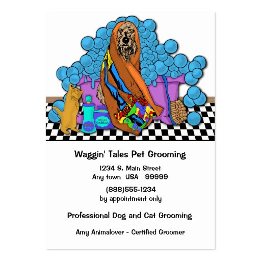 Whimsical Grooming Business And Appointment Card Business Card Templates (front side)