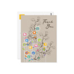 Whimsical Groovy Flower Garden Thank You Postcard