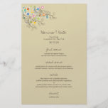 Whimsical Groovy Flower Garden Wedding Menu flyers