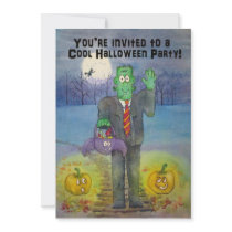 Whimsical Halloween Party Invite Invitation Cute