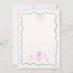 Whimsical Hand Drawn Bow Scribble Wavy Wedding Invitation Zazzle