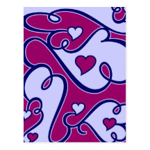 Whimsical Hearts postcard, customize