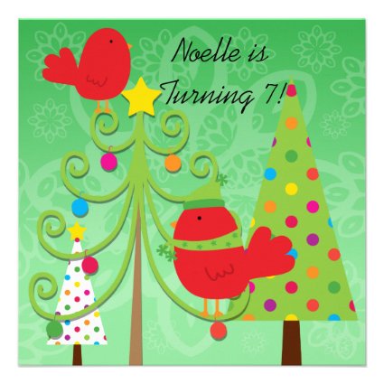 Whimsical Holiday Birthday Party Invitation