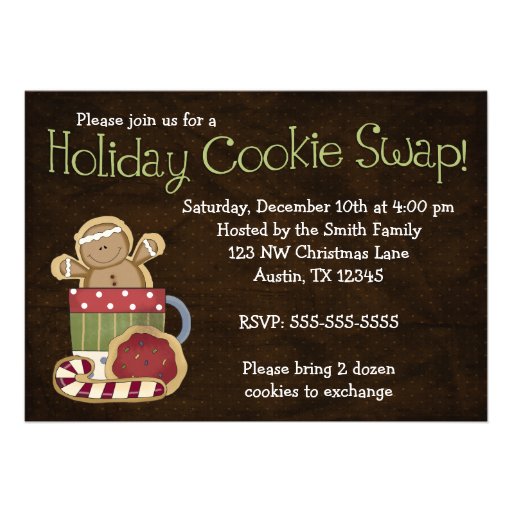 Whimsical Holiday Cookie Swap Invitations
