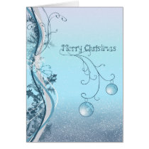 whimsical, christmas, xmas, balls, decor, decoration, swirls, snow, winter, holidays, december, season, Card with custom graphic design