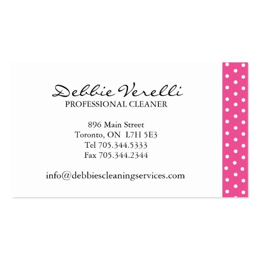 Whimsical House Cleaning Services Business Cards (back side)