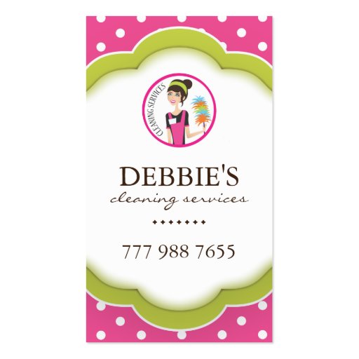 Whimsical Housekeeper Business Card (front side)