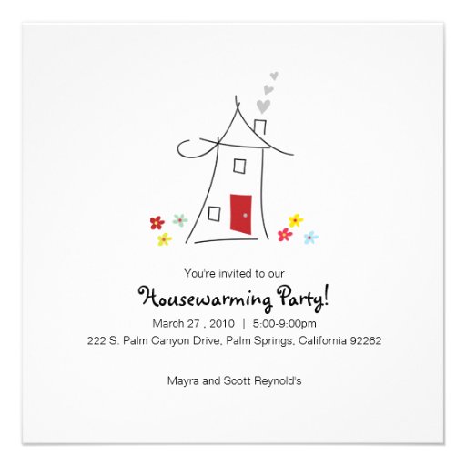 Whimsical Housewarming Party Custom Invitation (front side)