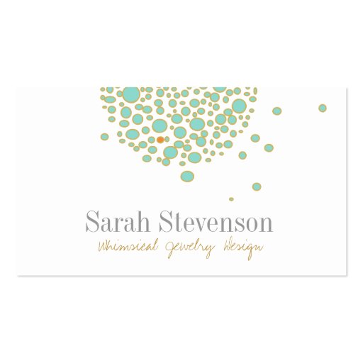 Whimsical Jewelry Designer Business Card (front side)