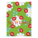 Whimsical Ladybugs On Garden Daisies Custom Announcement
