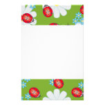 Whimsical Ladybugs On Garden Daisies Stationery