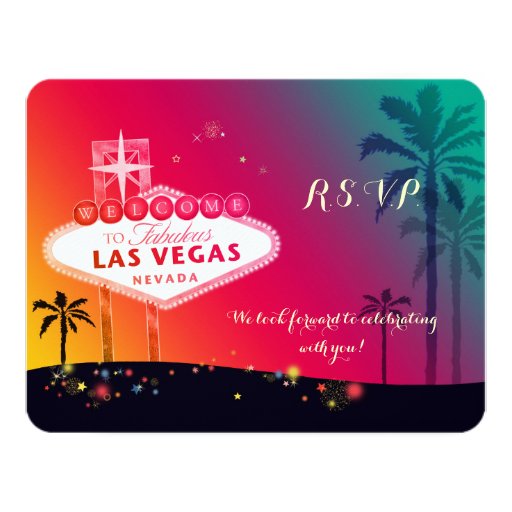 Whimsical Las Vegas Wedding RSVP Card Zazzle