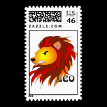 Whimsical Leo Postage Stamps