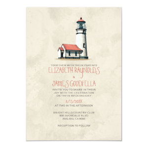 Whimsical Lighthouse Wedding Invitations 5