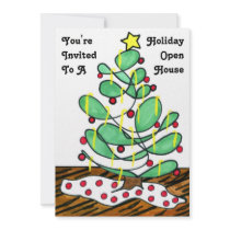Whimsical Little Christmas Tree invitations by MissNNick Whimsical Little Christmas Tree invitations