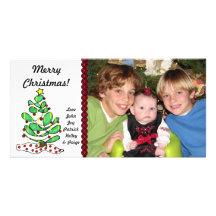 Whimsical Little Christmas Tree Photo Card