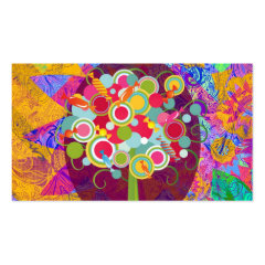Whimsical Lollipop Candy Tree Colorful Abstract Un Business Card Template