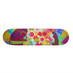 Whimsical Lollipop Candy Tree Colorful Abstract Un Skate Board Deck