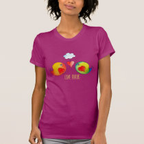 Whimsical Love Birds Customizable Tee Shirt