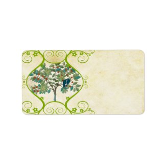 Whimsical Love Birds Sittin in a Tree Address label