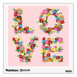 Whimsical LOVE Spring FLowers Floral Polka Dots wall decals