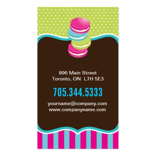 Whimsical Macarons Business Cards (back side)