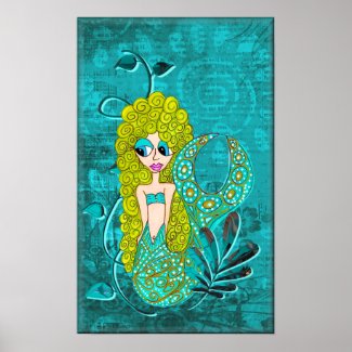 Whimsical Mermaid Poster print