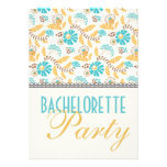 whimsical modern floral gold bachelorette party custom announcement