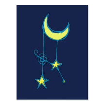 Whimsical Moon and Stars Postcards