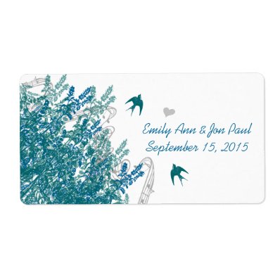 Whimsical Musical Vintage Birds Save the Date Label