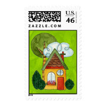 Whimsical New House New Address Postage postage by Musicat Whimsical New House New Address Postage postage