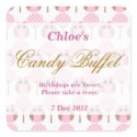 Whimsical Owl Birthday Candy Buffet Sticker sticker