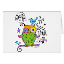 Whimsical Owl Illustration Card