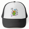 Whimsical Owl Illustration hats