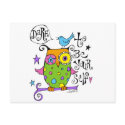 Whimsical Owl Illustration postcards