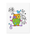 Whimsical Owl Illustration postcards
